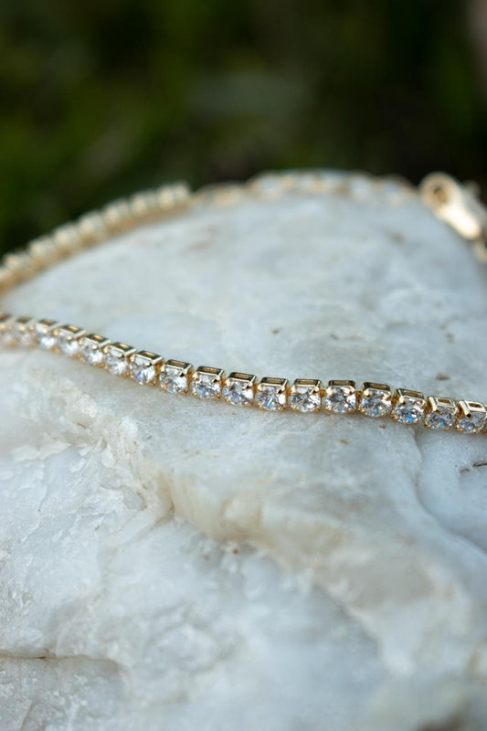 pulsera circonias unisex 18.5 cms