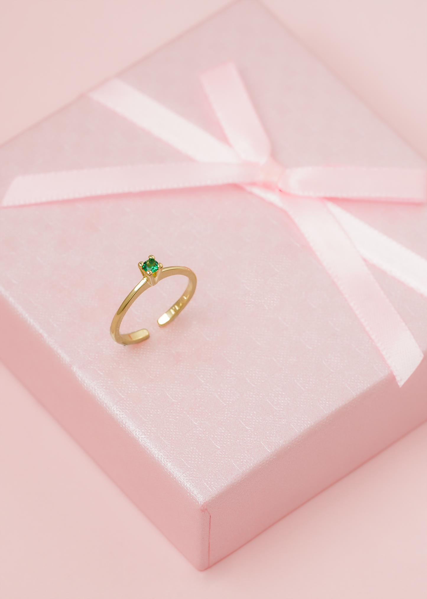 Anillo promise liso verde ajustable