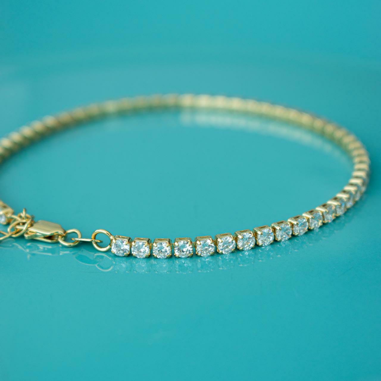 pulsera circonias unisex 18.5 cms