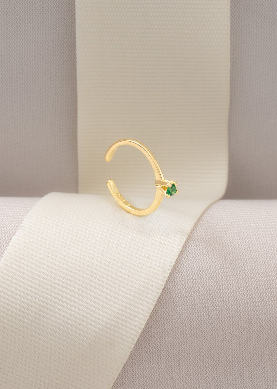 Anillo promise liso verde ajustable