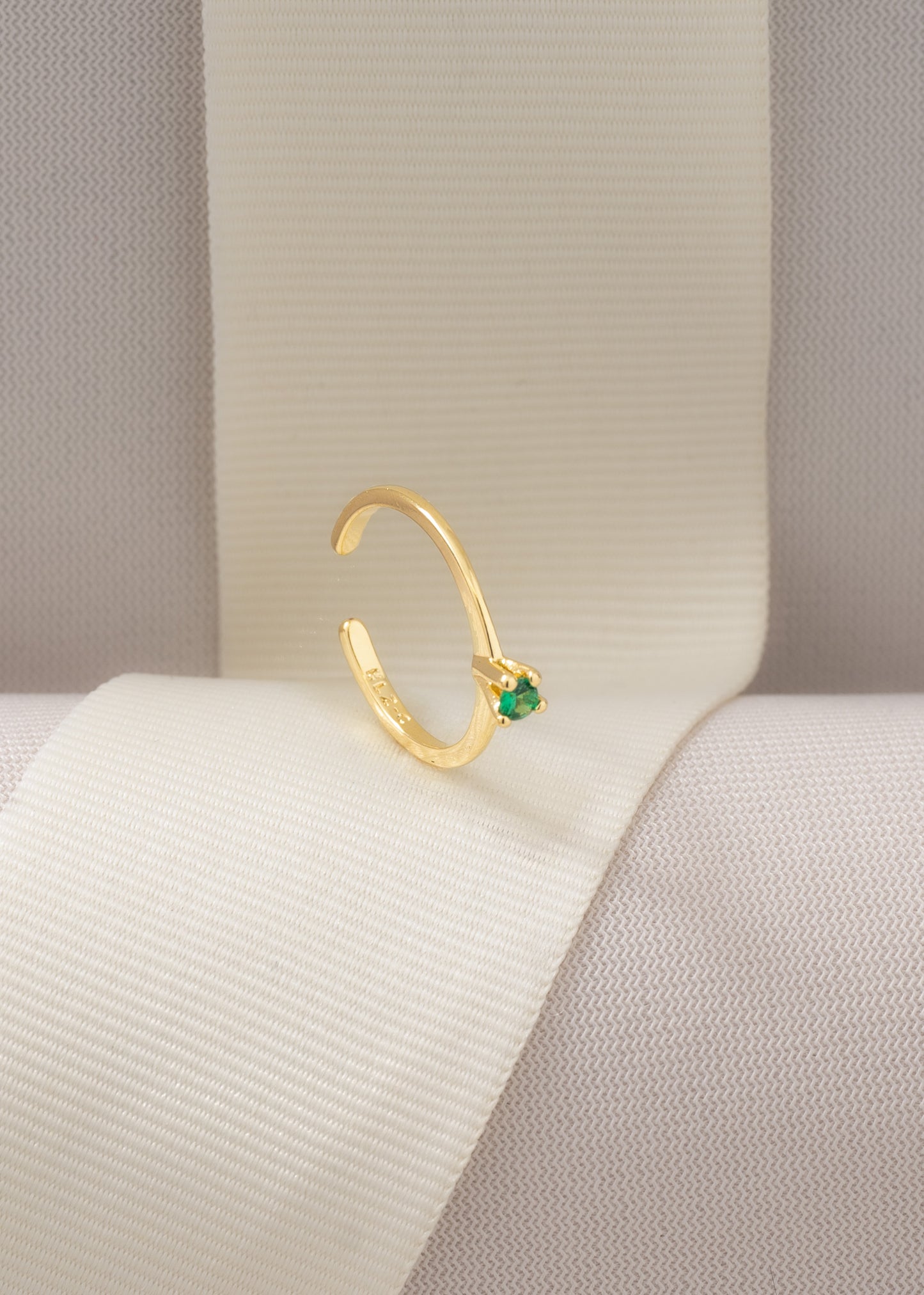 Anillo promise liso verde ajustable
