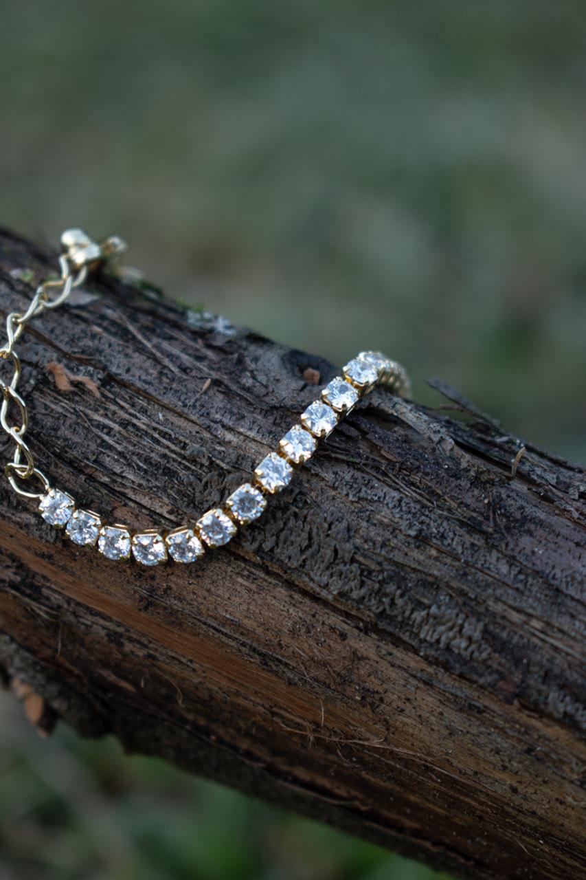 pulsera circonias unisex 18.5 cms