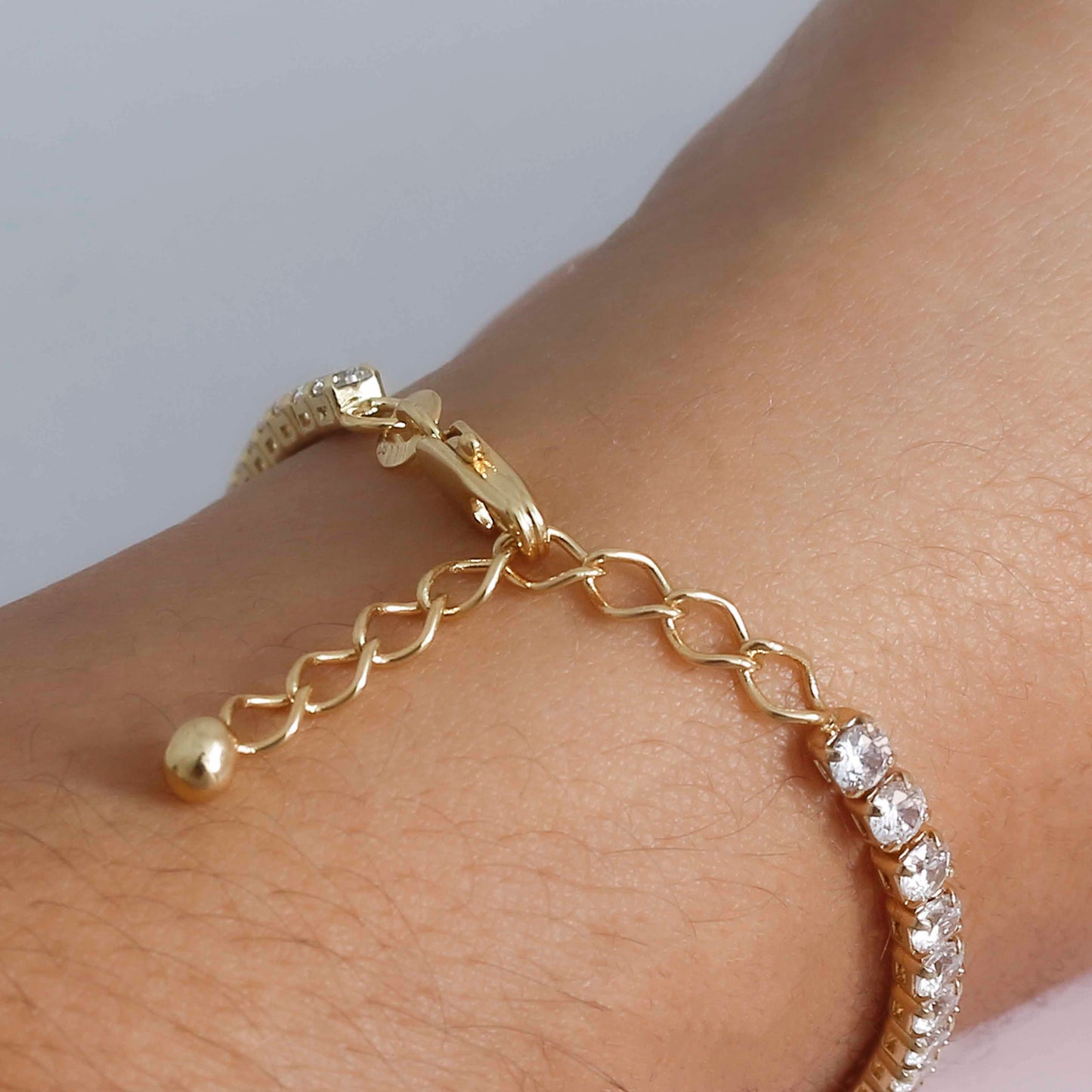pulsera circonias unisex 18.5 cms