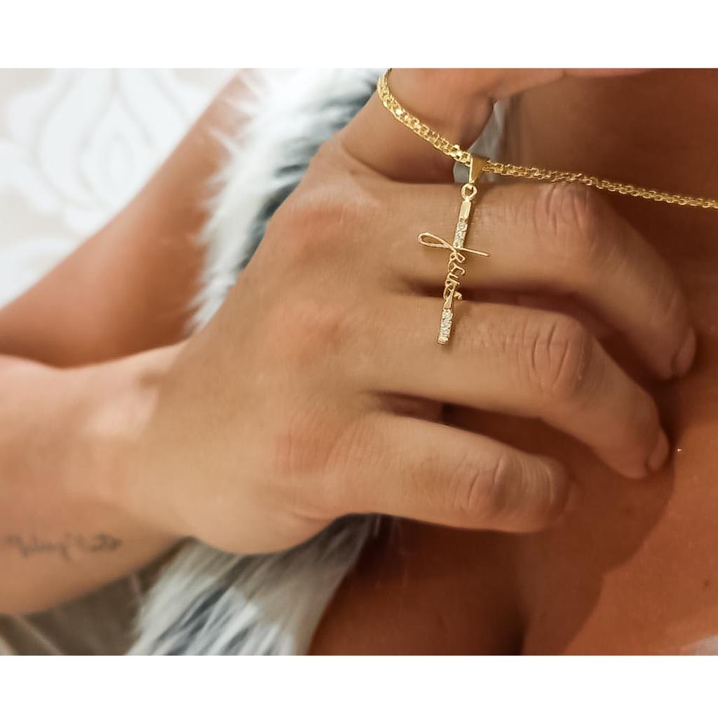 dije cruz jesus con circones swarovski cristal
