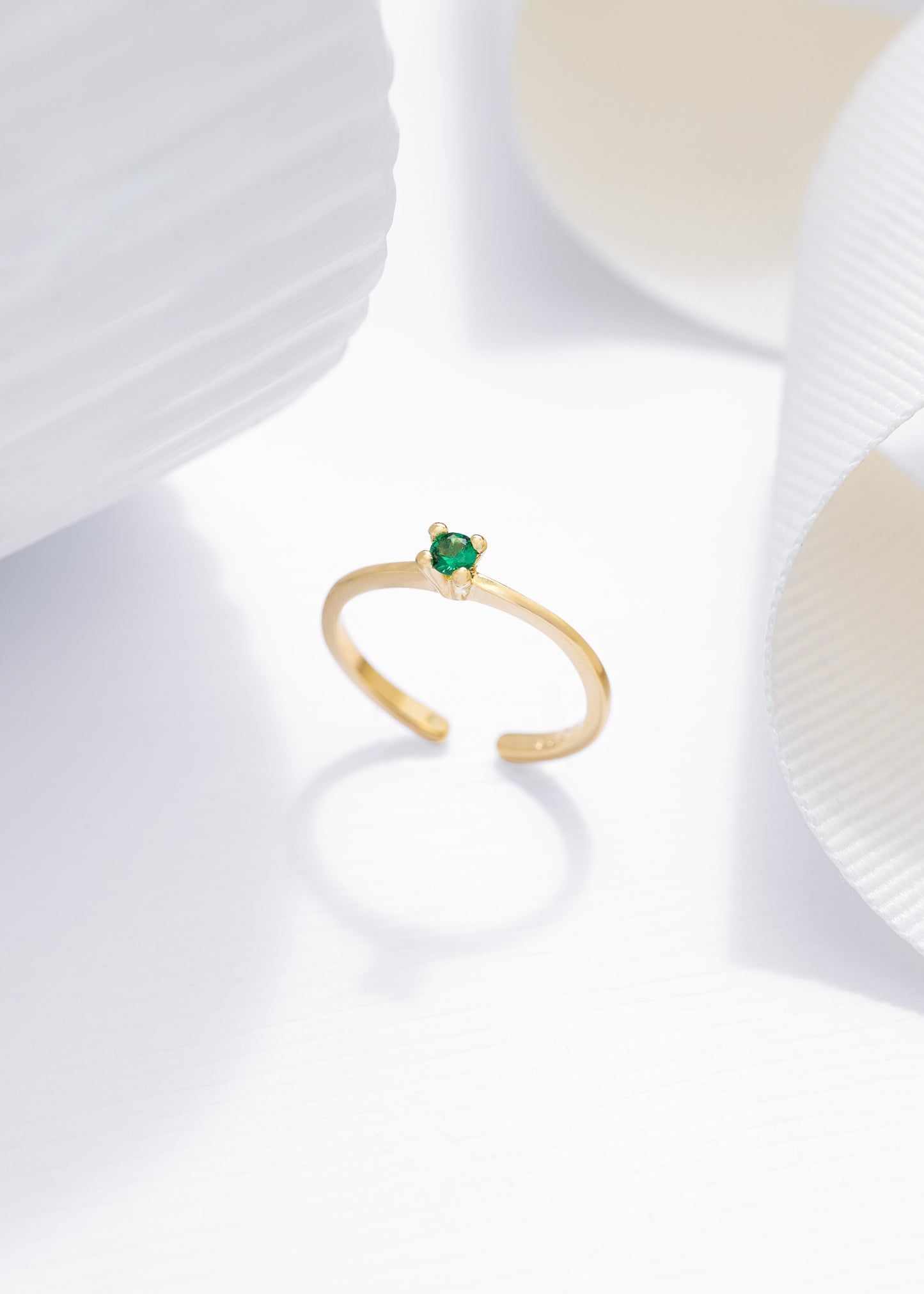 Anillo promise liso verde ajustable