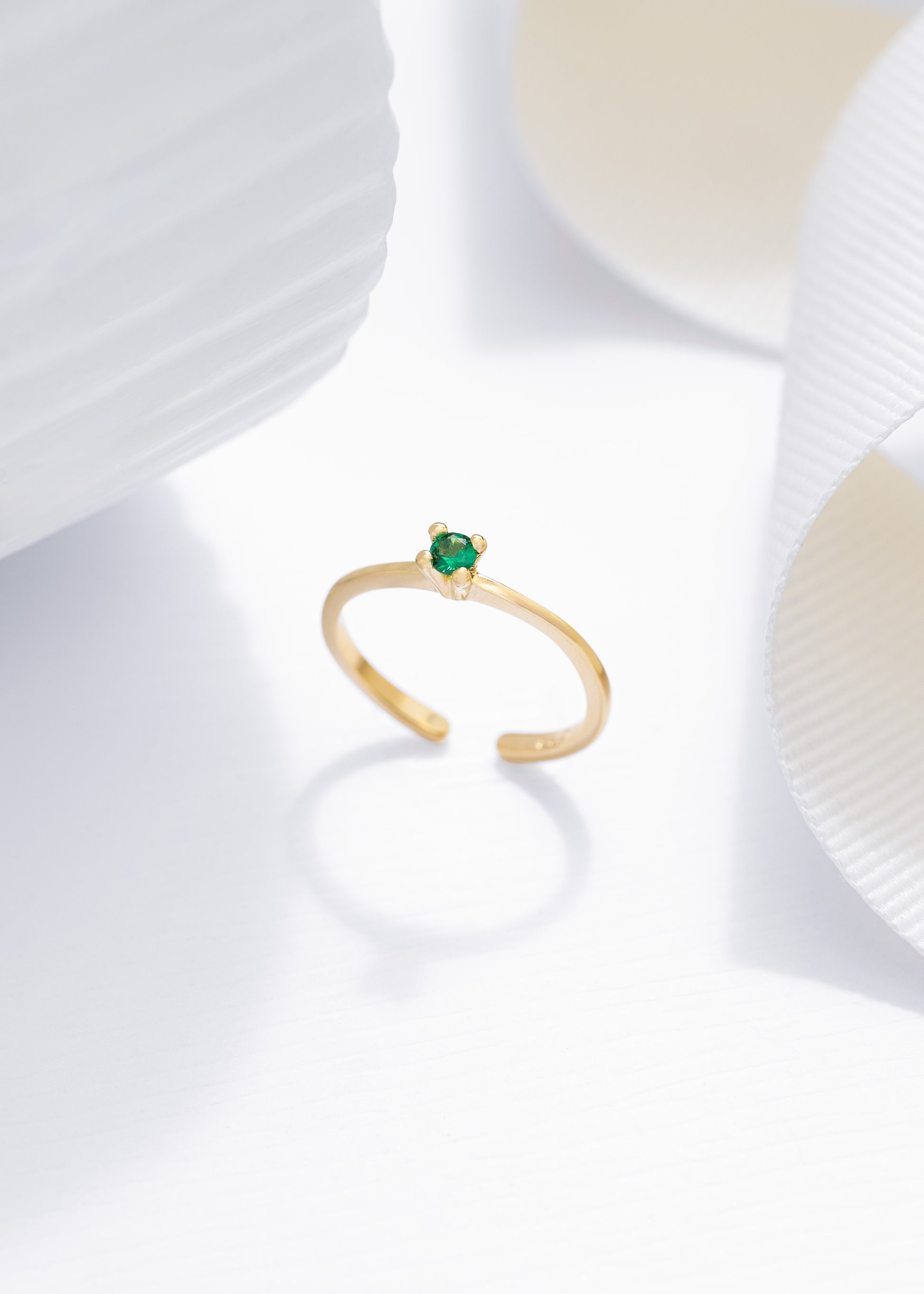 Anillo promise liso verde ajustable