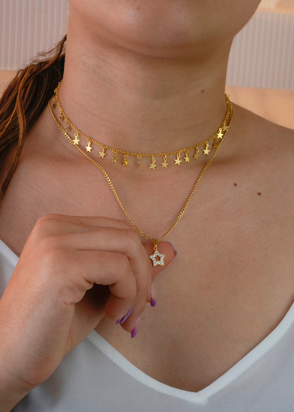 cadena estrellas 40cm-extensor