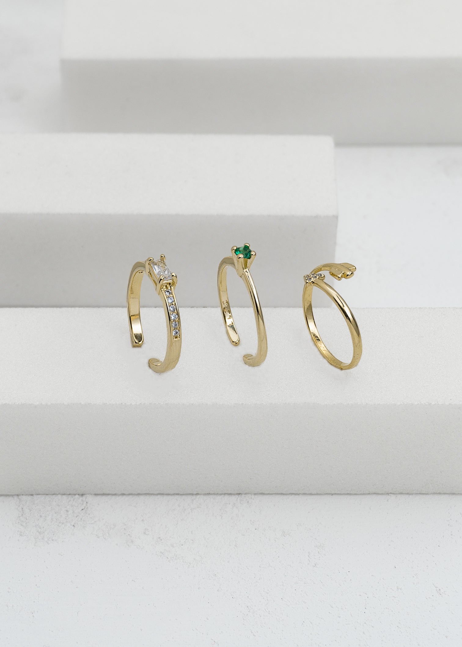 Anillo promise liso verde ajustable