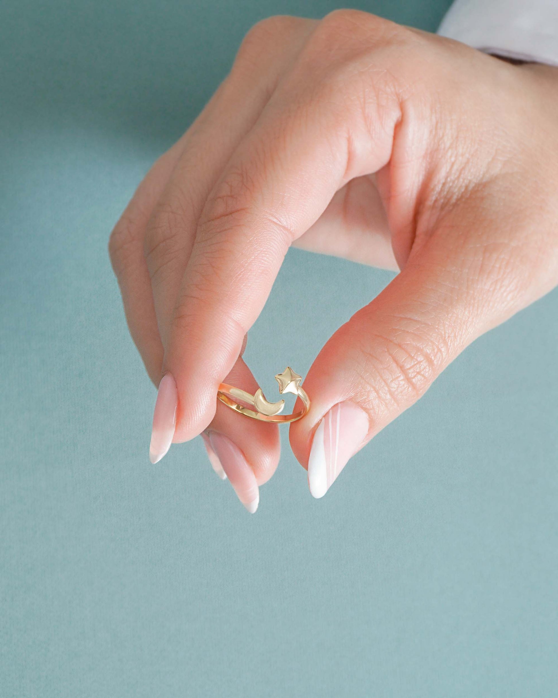Anillo luna y estrella ajustable