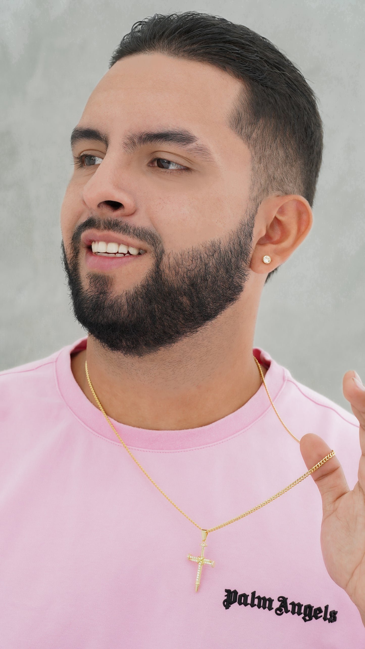 Dije cruz clavos circonias cristal