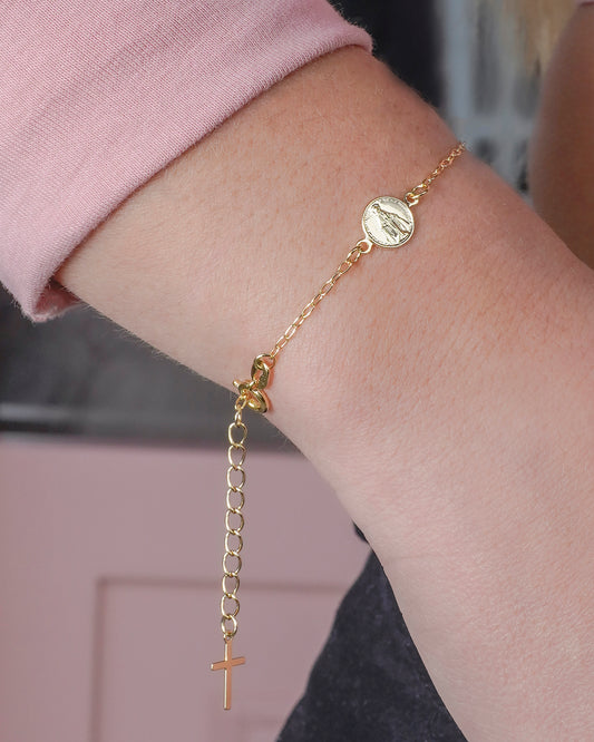 pulsera virgen milagrosa 16.5 cms extensor