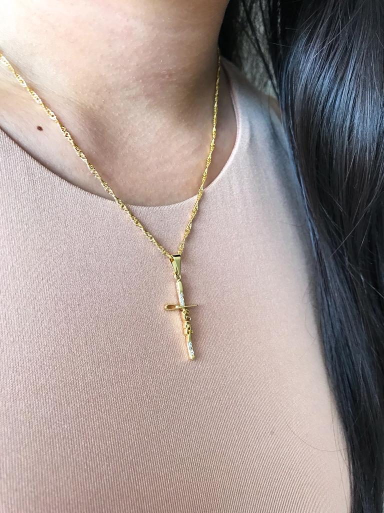 dije cruz jesus con circones swarovski cristal