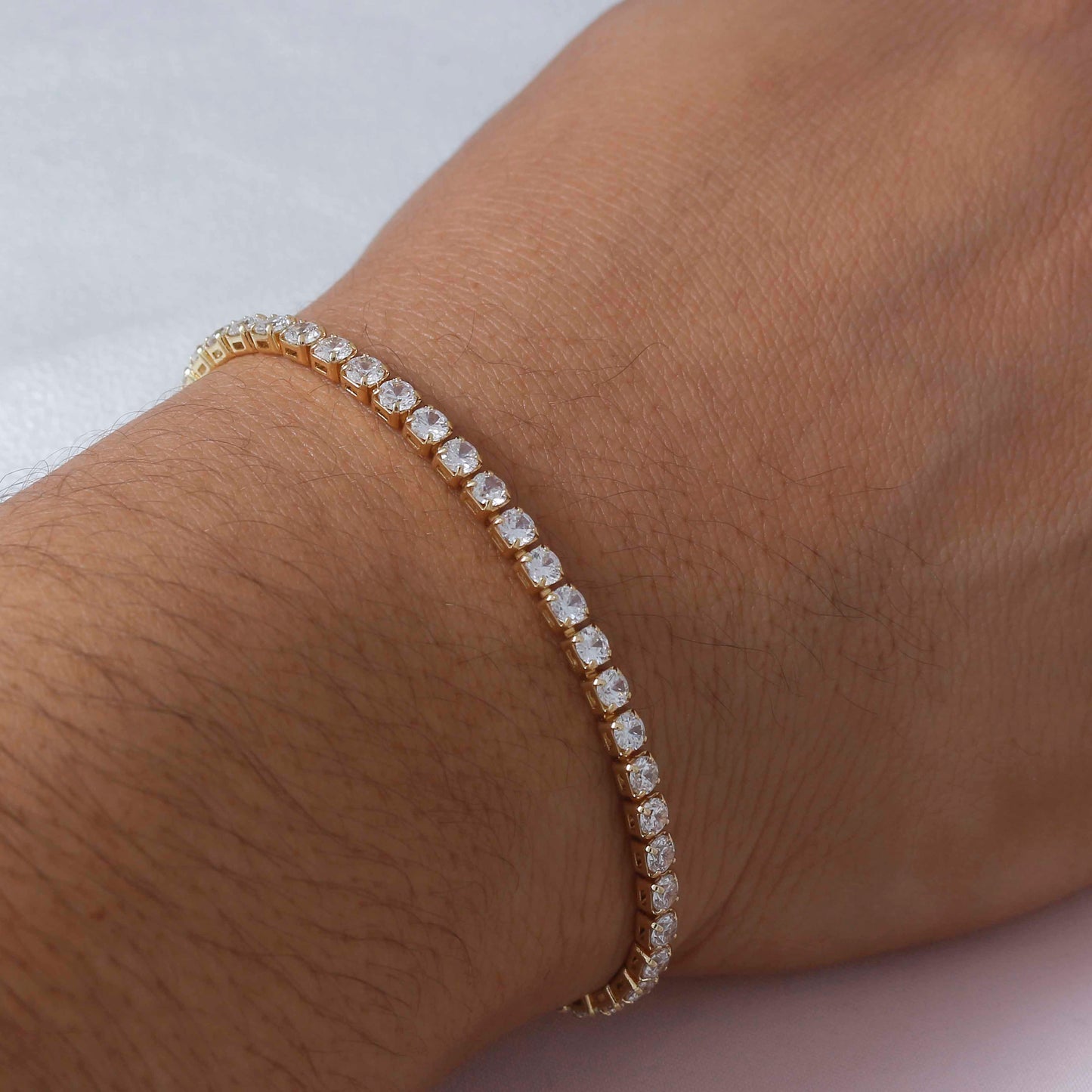pulsera circonias unisex 18.5 cms