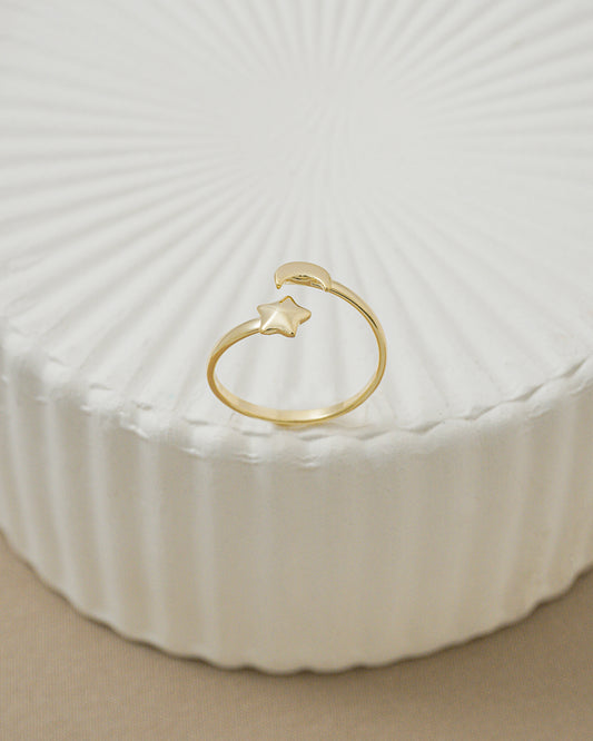 Anillo luna y estrella ajustable