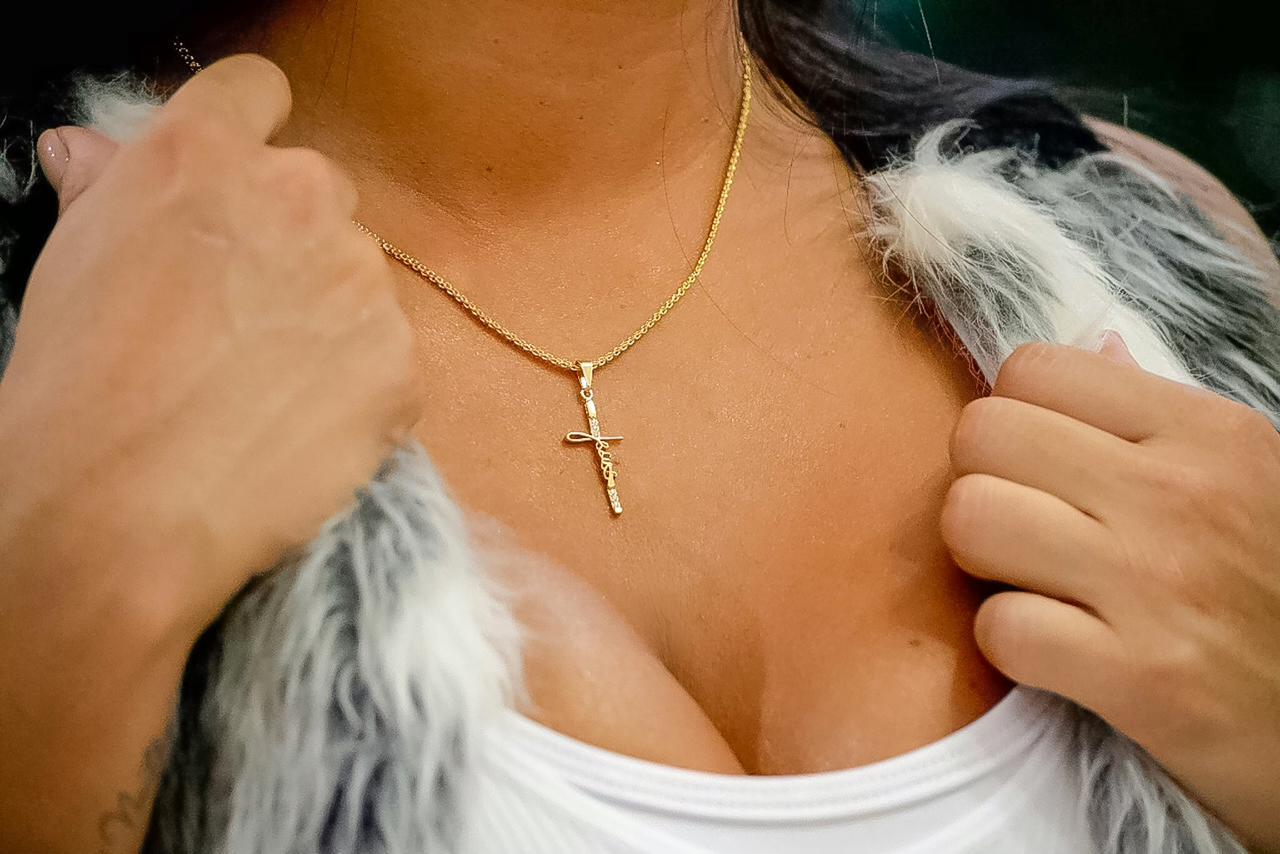 dije cruz jesus con circones swarovski cristal
