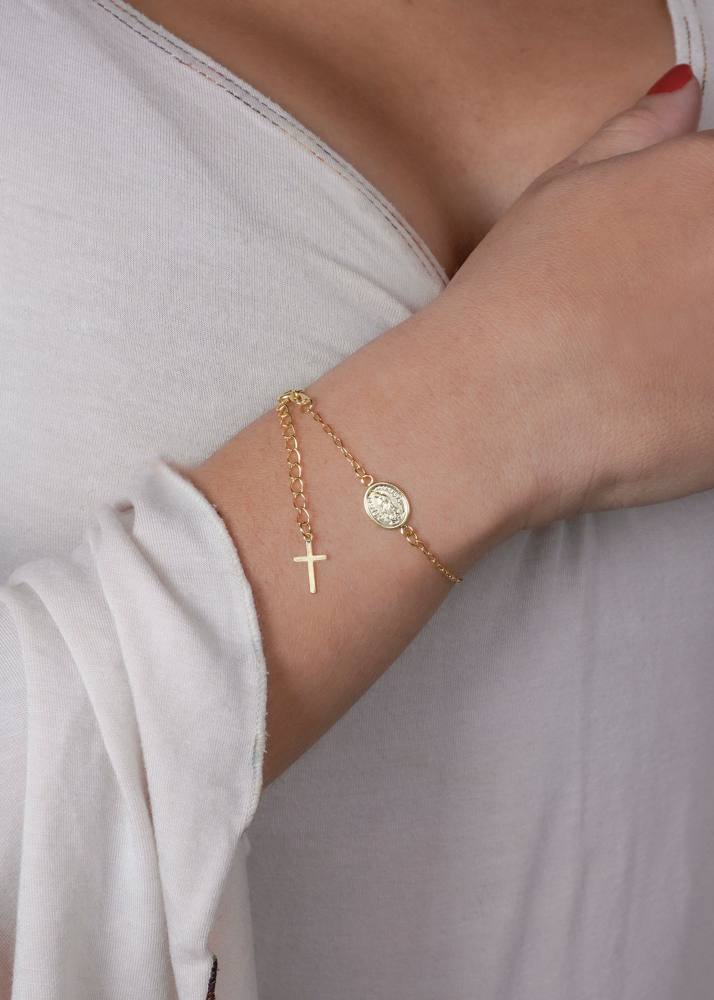 pulsera virgen guadalupe 16.5cms extensor