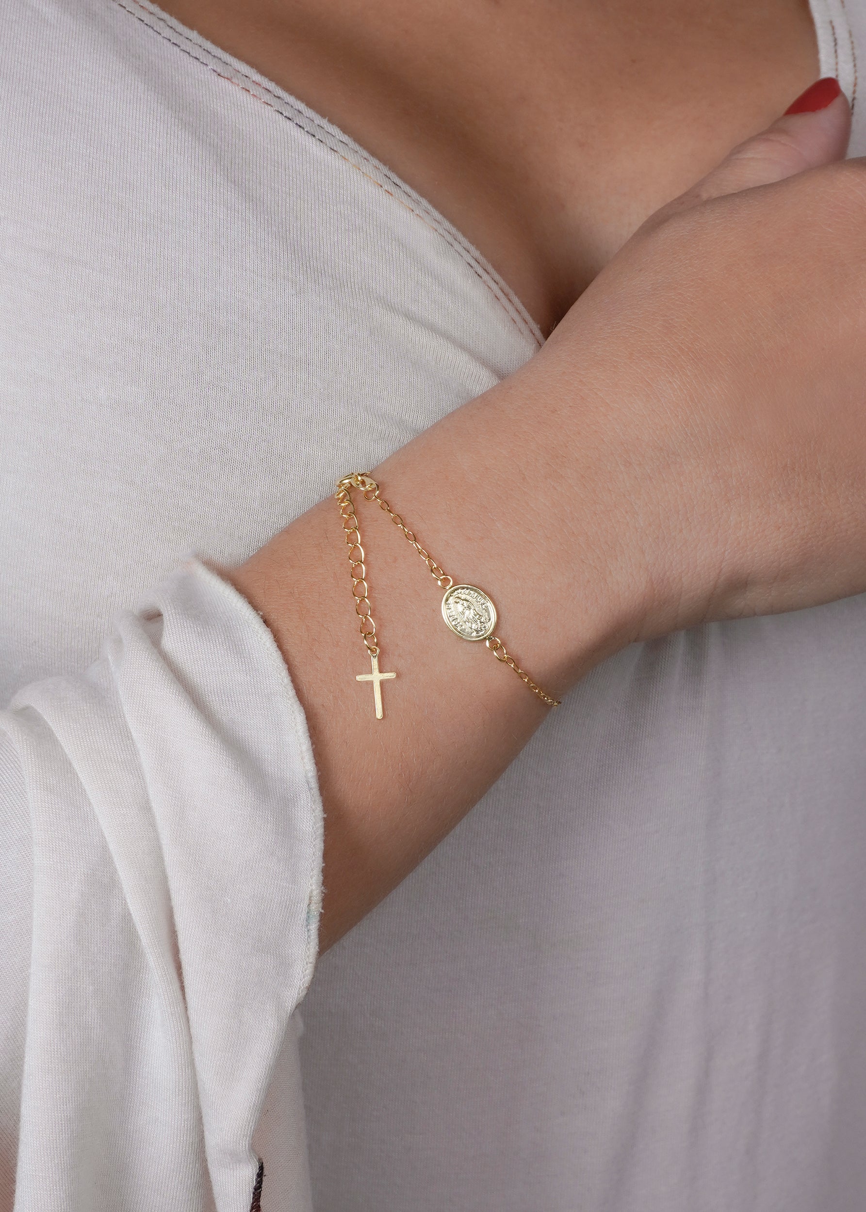 pulsera virgen guadalupe 16.5cms extensor