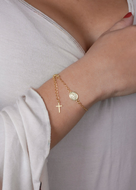 pulsera virgen guadalupe 16.5cms extensor