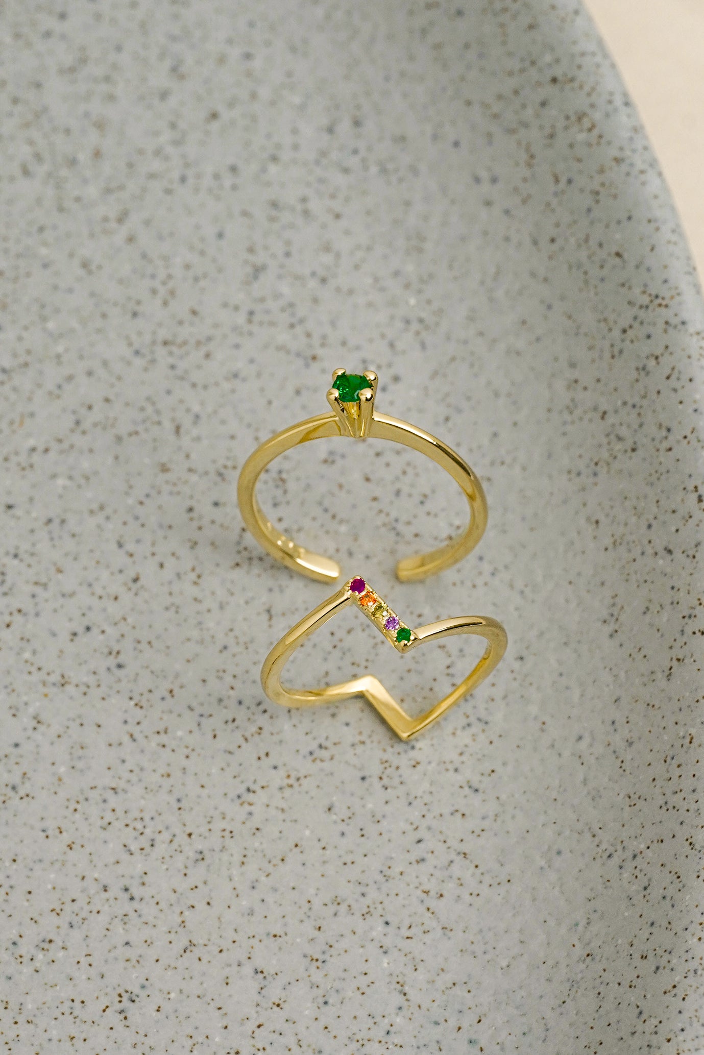 Anillo promise liso verde ajustable