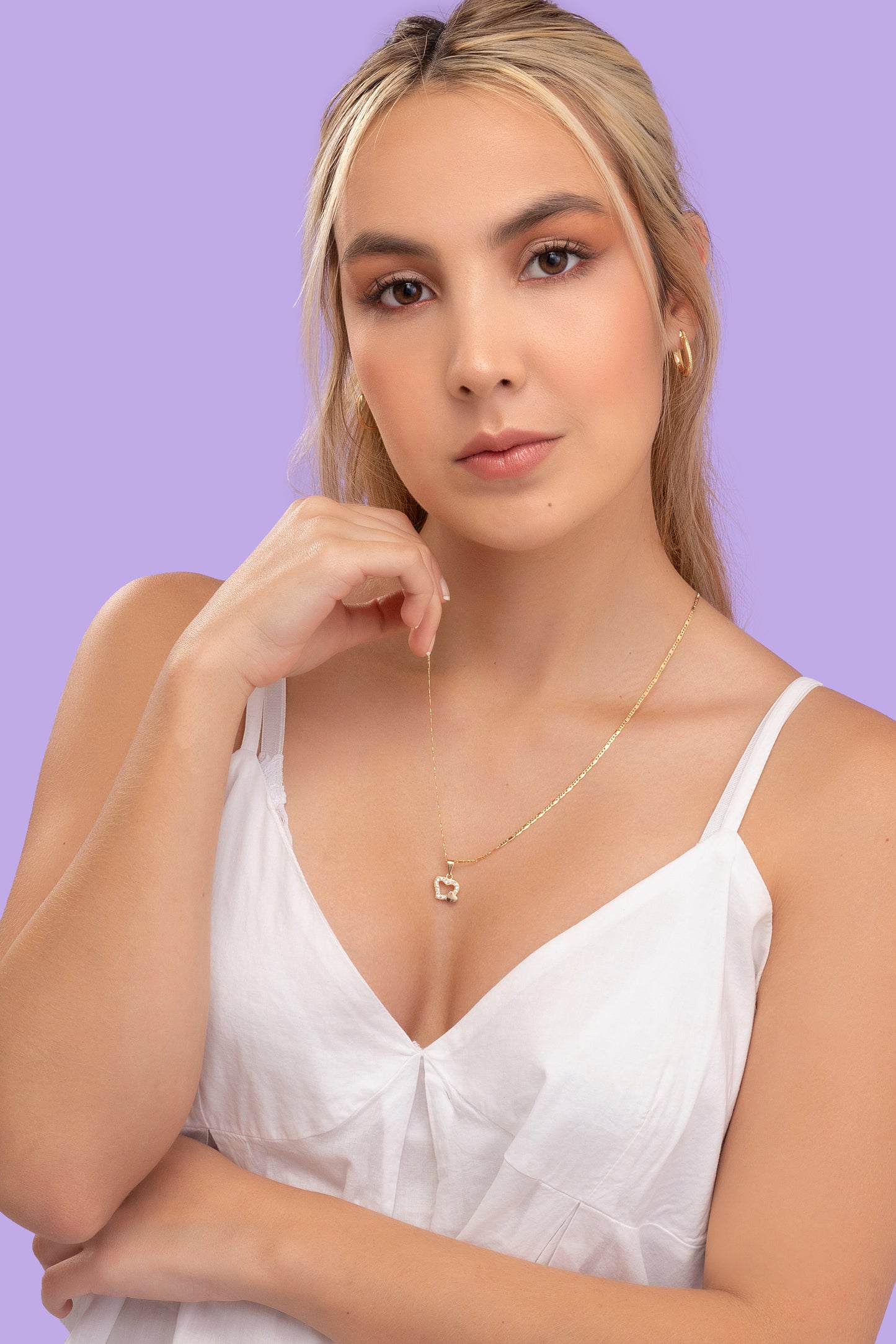 dije corazon duo circonias