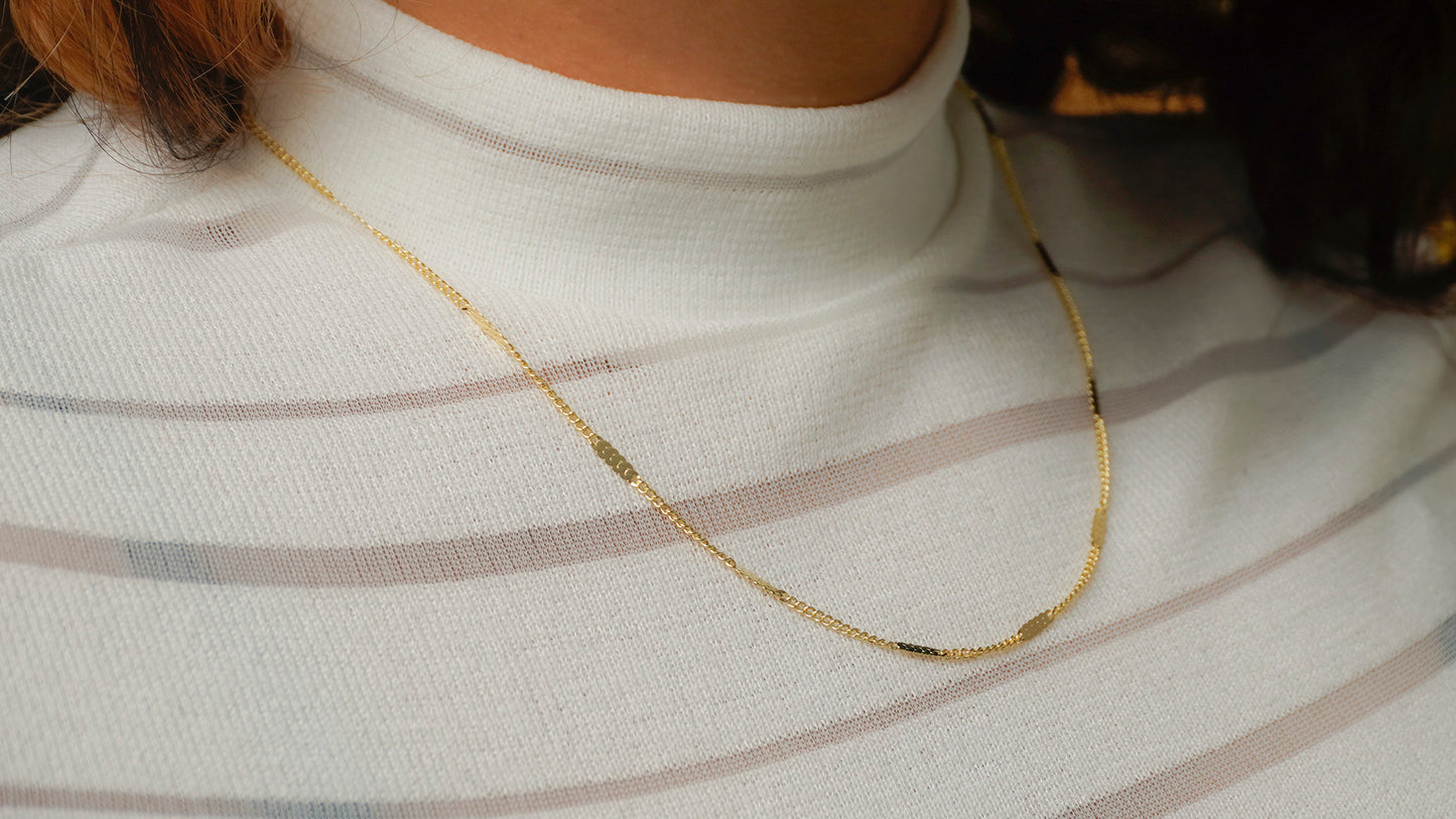 cadena cubana destellos 45cm