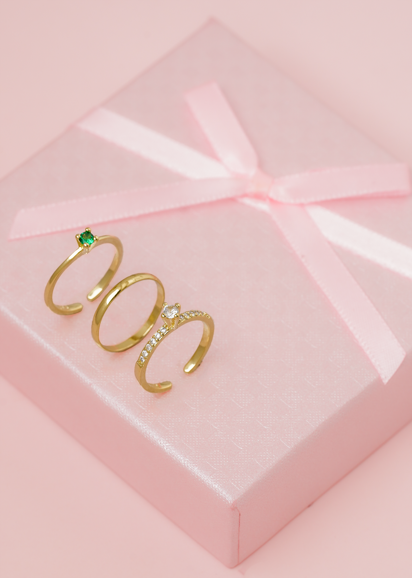 Anillo promise liso verde ajustable