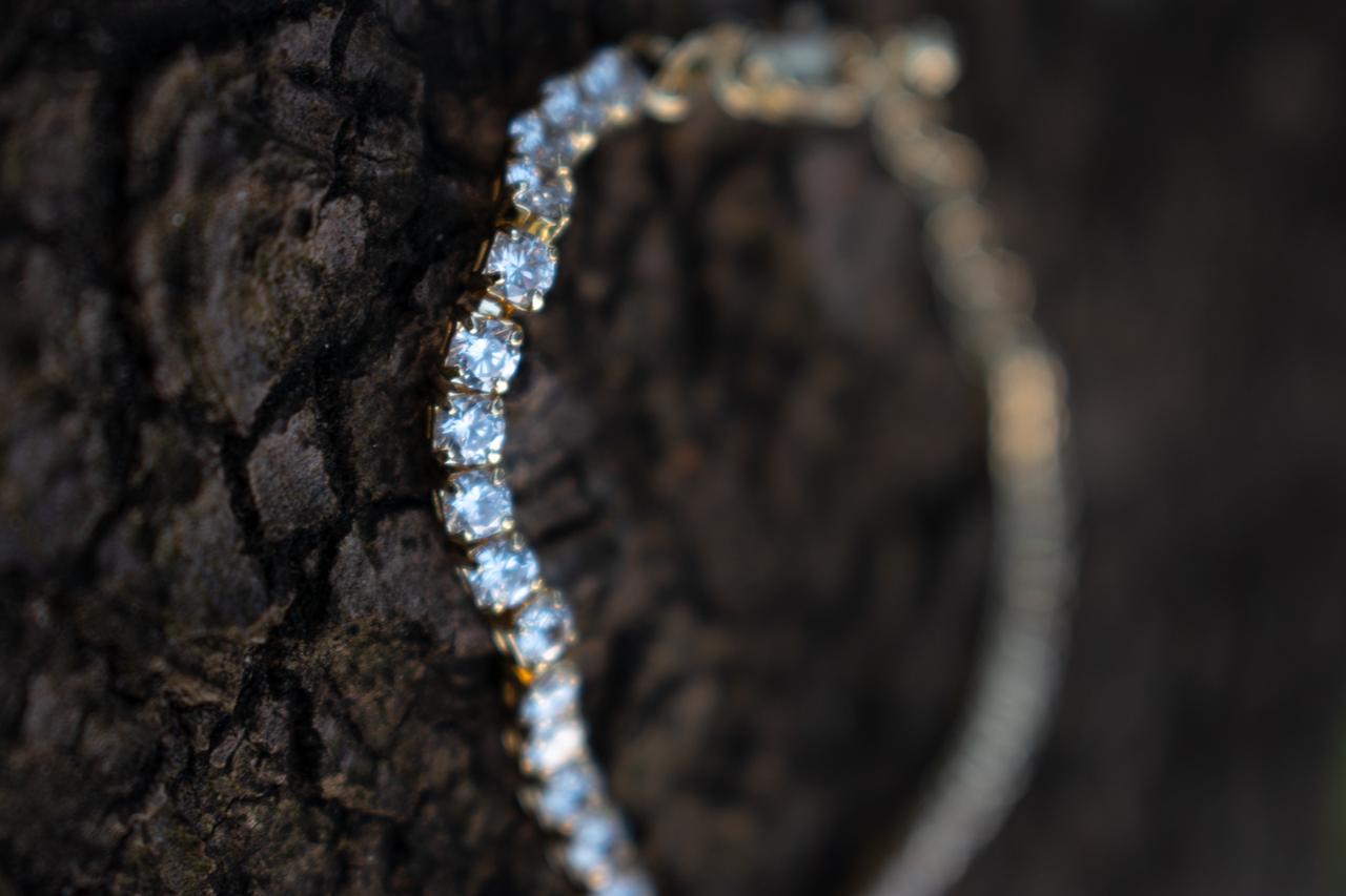 pulsera circonias unisex 18.5 cms