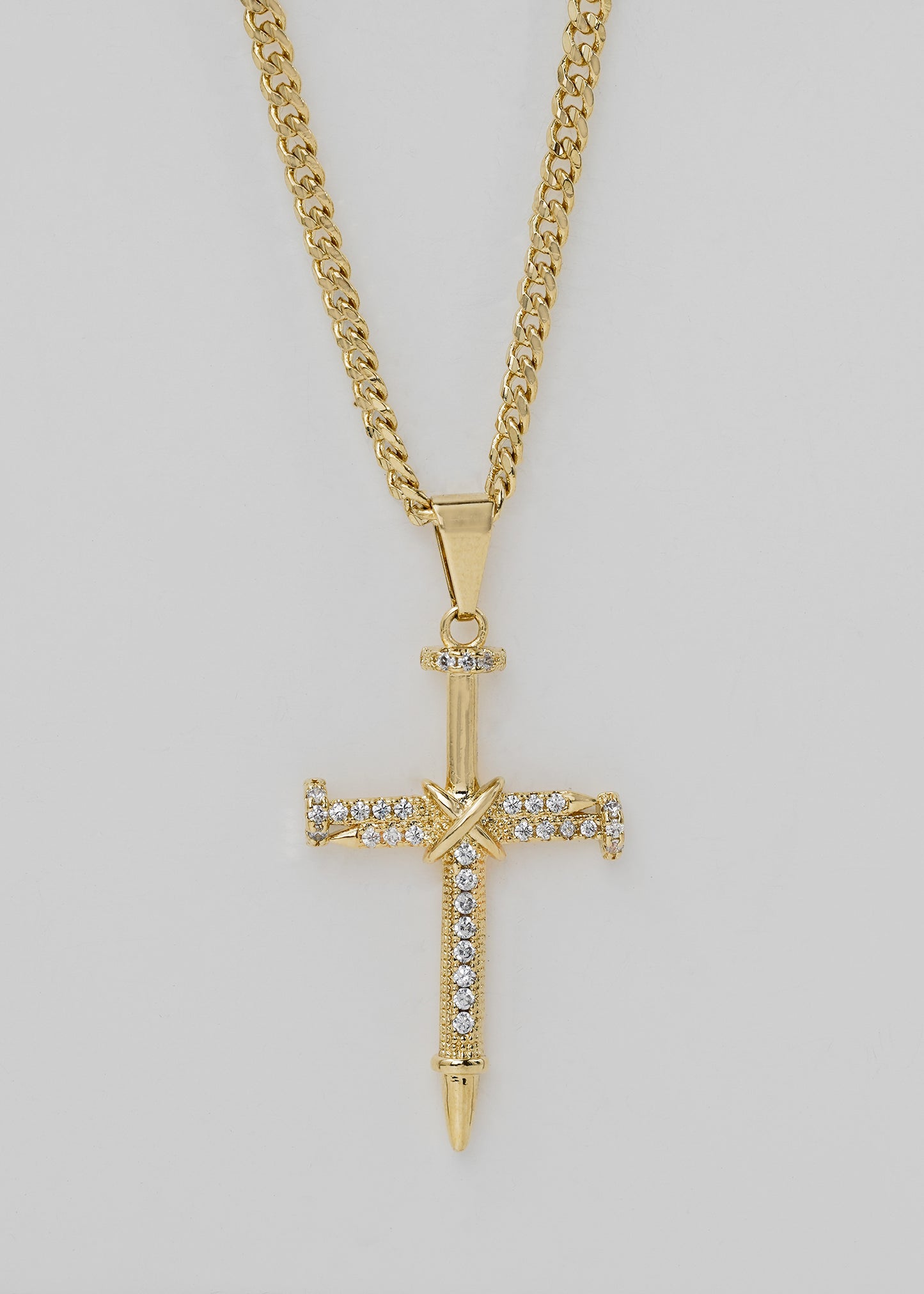 Dije cruz clavos circonias cristal