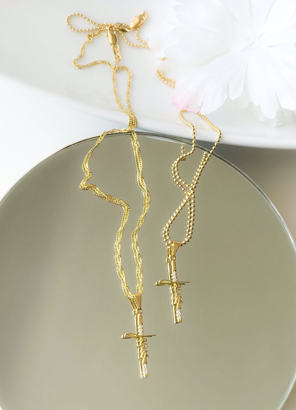 dije cruz jesus con circones swarovski cristal