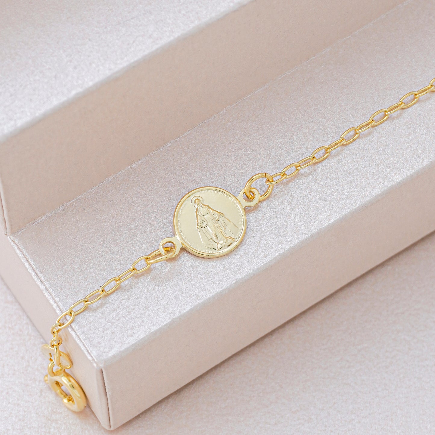 pulsera virgen milagrosa 16.5 cms extensor