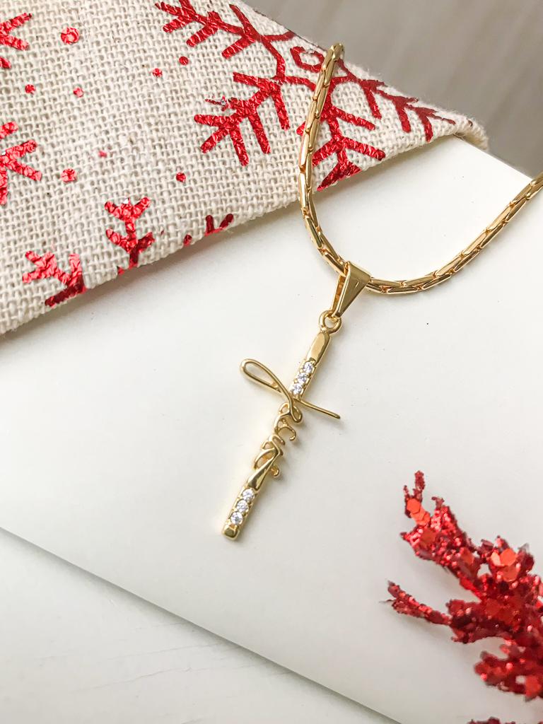 dije cruz jesus con circones swarovski cristal