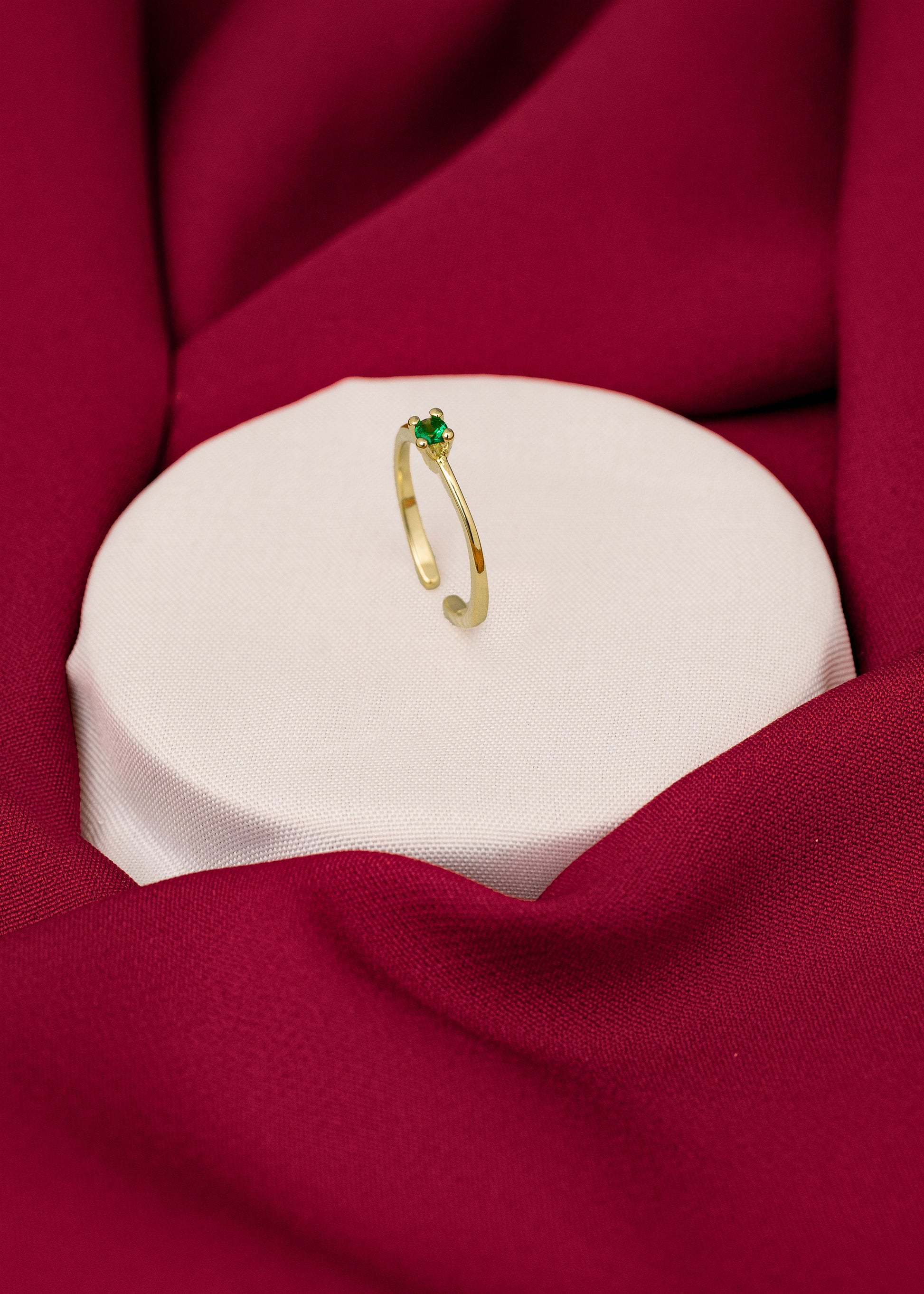 Anillo promise liso verde ajustable