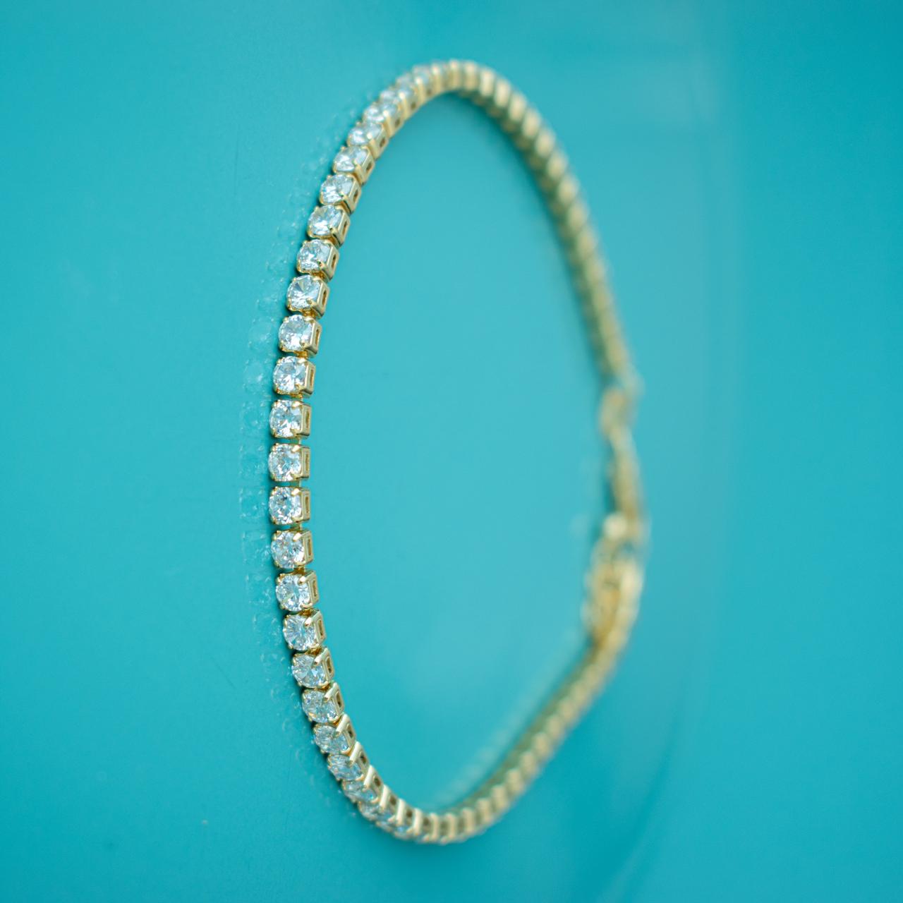 pulsera circonias unisex 18.5 cms